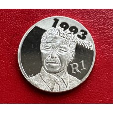 2007 SILVER RAND PROTEA - MANDELA PEACE PRIZE - PROOF