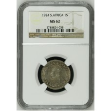 1924 UNION SA 1 SHILLING MS62 - NGC GRADED