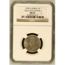 1930 UNION SA 1 SHILLING - MS62 - NGC GRADED RARETY LOW MINTAGE 421,701