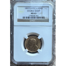 1892 ZAR 1 FULL POND *MS63* NGC GRADED RARETY - ONLY FEW IN MS